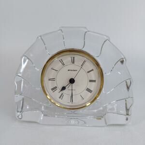 Staiger Lead Crystal Quartz Clock West Germany Tested (Needs AA Battery)